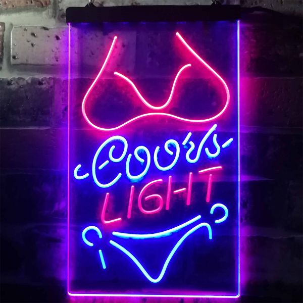 Coors Light Bikini Dual LED Neon Light Sign